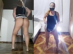 Homemade Anal Slut Undresses In Lingerie For Dildo Play!