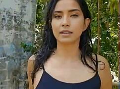 presentation features cute latinas in forest nature