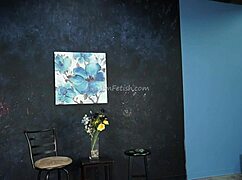 behind the scenes with a fetish model doing balloon promo