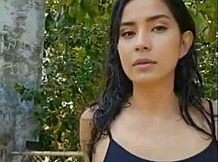 presentation features cute latinas in forest nature