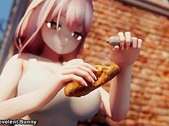 Benevolent bunny experiences an ass expansion in this cartoon adventure