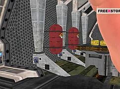 animated teen poses and masturbates with banana