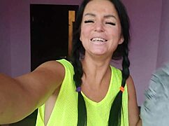 Jerk off to hot girl's foot fetish humiliation with intense mouth fuck