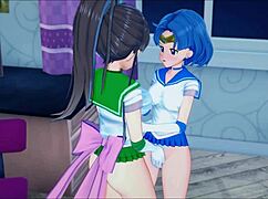 Sailor Jupiter Fucks Sailor Mercury Strapon Doggystyle