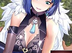 Yelan from Genshin Impact in anime style