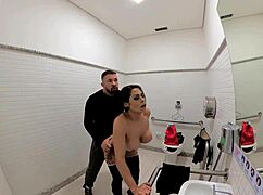 Hey, check out this Jade cosplay girl getting wild in the bathroom on Halloween with Mr. Matusalem 😈💦