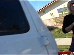 blonde student with tiny tits picked up for car fuck! wow! 😍