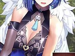 Yelan from Genshin Impact in anime style