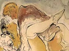 Vintage erotic illustration from antique anime