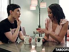 Straight ebony girl meets her lesbian friend