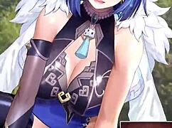 Yelan from Genshin Impact in anime style