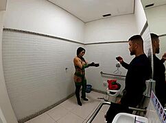 Hey, check out this Jade cosplay girl getting wild in the bathroom on Halloween with Mr. Matusalem 😈💦