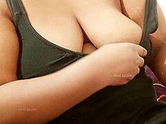 hindi speaking aunty reveals big tits and boobs in raw display