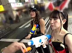 Sexy Police and No-Pant Bunny in Wild Halloween Orgy