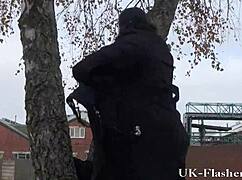 english amateur andreas flashes boldly with outdoor striptease fun