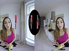 Latin VR muff diving, licking pussy in doggy and cowgirl positions