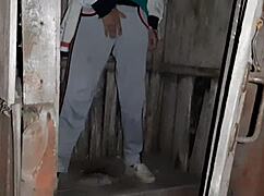 i caught my neighbor jerking in street toilet and joined her lesbian play.