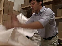 Good-Looking Chick Fucking in Storage Room