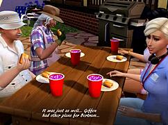 Fat Babe Endures Intense 3some Orgy with Big Tits Ass Handjob Cumshot