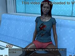 Married busty ebony gets angry in space