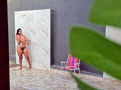 caught my sexy neighbor showering in the backyard after the beach
