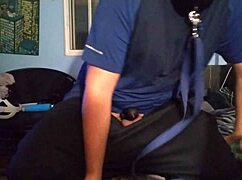 I tease with my chastity cage during masturbation