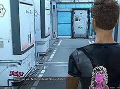 Married busty ebony gets angry in space