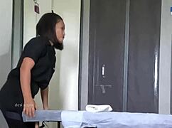 indian teen flashes cock during spa massage session