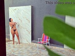 caught my sexy neighbor showering in the backyard after the beach