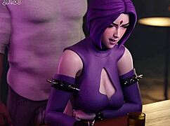 Raven's cutting loose with big black cock in spanish hentai