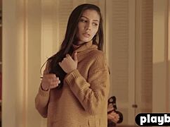 yo, check this sexy natural teen 18+ gianna dior stripping for playboy in stockings! hot af 🔥