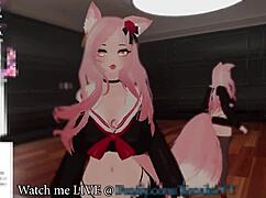 Kanako Tries To Talk But Her Chat Wants Her To Squirt As Catgirl Vtuber Moans And Cums