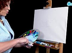 Big Tits Milf Ryan Keely Cosplays As Bob Ross And Gets Horny During Painting Tutorial