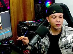 GIH SPANIC BENDS OVER THE REDHEAD ON THE PODCAST TABLE TO SHOW HER PINK PUSSY - POP IN THE SHACK - SHE COMMANDS