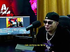 GIH SPANIC BENDS OVER THE REDHEAD ON THE PODCAST TABLE TO SHOW HER PINK PUSSY - POP IN THE SHACK - SHE COMMANDS