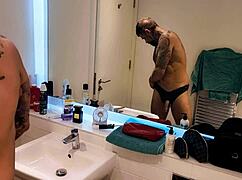 Dirty gay horny in bathroom shower