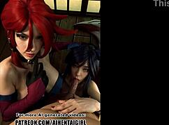 League of Legends Miss Fortune and Ahri Cosplay in Uncensored AI-Generated Hentai