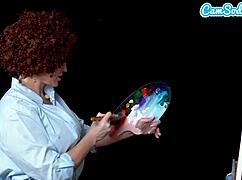 Big Tits Milf Ryan Keely Cosplays As Bob Ross And Gets Horny During Painting Tutorial