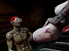 Sexy Bald Cyber Whore Rides Cock And Pisses On Face