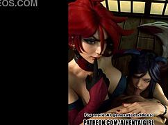 League of Legends Miss Fortune and Ahri Cosplay in Uncensored AI-Generated Hentai