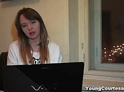 Aubrey, Young European Teen Courtesan, Gets Pussy Creampied and Spanked