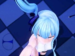 Mmd R-18 Suisei by Kiido shows wild anime striptease with clothes ripped off.