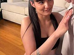 Asian Amateur Couple's Homemade Blowjob Ends With Cum Swallow