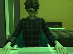 Madrastra rubia tetona se folla a hijo nerd virgen en cartoon