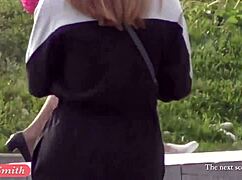 Jeny Smith Flashes Bubble Butt in Public. Hidden Spy Cam Catches Outdoor Ass Show.