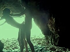 Hidden couple gets naughty inside beach cave today