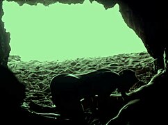 Hidden couple gets naughty inside beach cave today