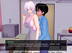 Complete gameplay - hs tutor part 24, anime babe in bikini gets fucked and blowjob cumshot.
