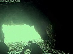 Hidden couple gets naughty inside beach cave today
