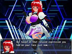 In this scene, the girl hero battles the monster lord